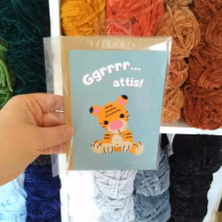 Kort med kuvert • Tiger • Grrrrr attis!