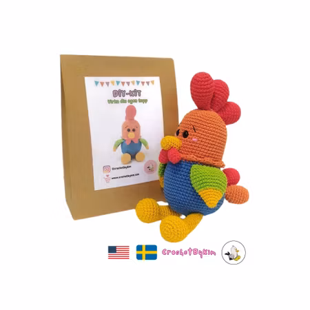 DIY kit Bobby • Tupp • Virkset gosedjur • DIY-kit • Crochetbykim