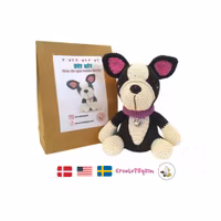 Amigurumi kit Boston Terrier • Hund • Virkset gosedjur • DIY-kit • Crochetbykim
