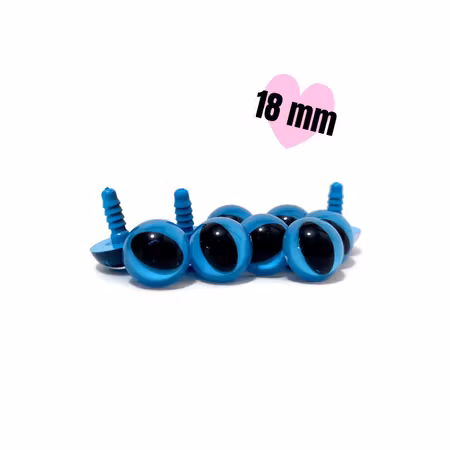 Blå kattögon 18 mm säkerhetsögon • amigurumi ögon • virka • safety eyes • nalleögon