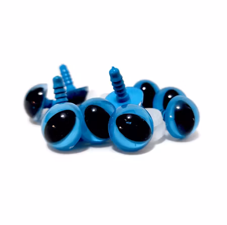 Blå kattögon 18 mm säkerhetsögon • amigurumi ögon • virka • safety eyes • nalleögon