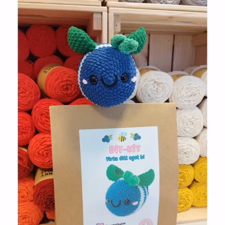 DIY Kit Jelly Bi Blåbär• Virkset gosedjur • Skapa ditt eget bi • Crochetbykim