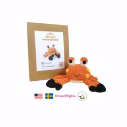 DIY Kit Orange Krabba MR Hammer • Virkset gosedjur • Skapa din egen krabba • Crochetbykim