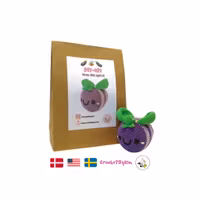 DIY Kit Jelly Bi Aubergine Eggplant• Virkset gosedjur • Skapa ditt eget bi • Crochetbykim