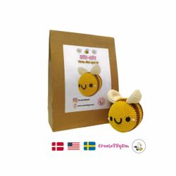 DIY Kit Jelly Bi Original• Virkset gosedjur • Skapa ditt eget bi • Crochetbykim