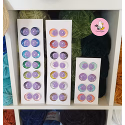 Lila "Off Center" 3D Glitterögon • 16 mm • 20 mm • 25 mm • 30 mm • Säkerhetsögon • Sink Eyes • Amigurumi ögon • Virka • Safety eyes • Nalleögon