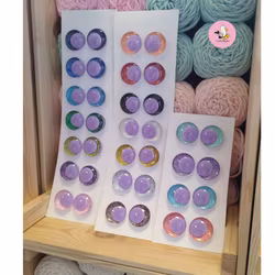 Lila "Off Center" 3D Glitterögon • 16 mm • 20 mm • 25 mm • 30 mm • Säkerhetsögon • Sink Eyes • Amigurumi ögon • Virka • Safety eyes • Nalleögon