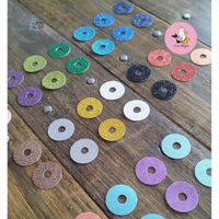 10 pack Glitterchips • Bakgrund till 3D Glitterögon • 16 mm • 20 mm • 25 mm • 30 mm • Säkerhetsögon • Sink Eyes • Amigurumi ögon • Virka • Safety eyes • Nalleögon