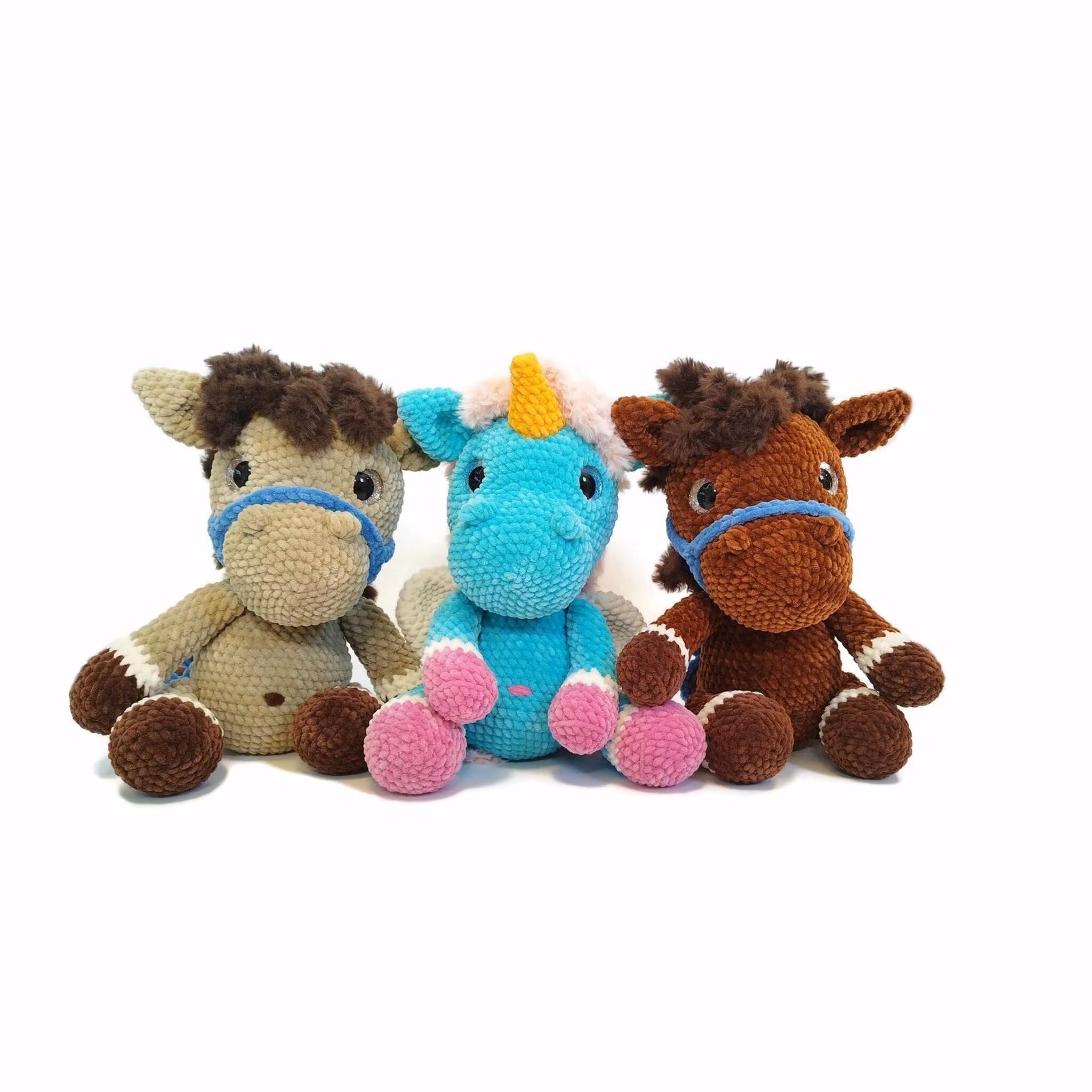 VIRKMÖNSTER Caramelli • Häst Ponny Enhörning Unicorn • amigurumi virkbeskrivning • crochetbykim • PDF