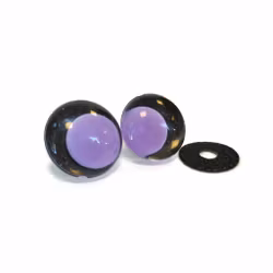 Svarta 3D Off center Glitterögon med lila pupill 16mm 20mm 25mm 30mm • Sinker eyes • amigurumi ögon • virka • safety eyes • nalleögon