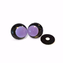 Svarta 3D Off center Glitterögon med lila pupill 16mm 20mm 25mm 30mm • Sinker eyes • amigurumi ögon • virka • safety eyes • nalleögon