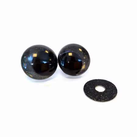 Svarta 3D Off center Glitterögon 16mm 20mm 25mm 30mm • Sinker eyes • amigurumi ögon • virka • safety eyes • nalleögon