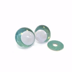 Mint 3D Off center Glitterögon med vit pupill 16mm 20mm 25mm 30mm • Sinker eyes • amigurumi ögon • virka • safety eyes • nalleögon