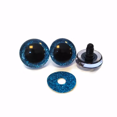 Turkos 3D Glitterögon 16mm 20mm 25mm 30mm • Sinker eyes • amigurumi ögon • virka • safety eyes • nalleögon