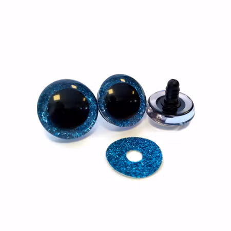 Turkos 3D Glitterögon 16mm 20mm 25mm 30mm • Sinker eyes • amigurumi ögon • virka • safety eyes • nalleögon