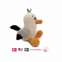 VIRKMÖNSTER Fiskmåsen Scraps • Fågel Fiskmås • amigurumi virkbeskrivning • crochetbykim • PDF