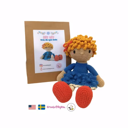 DIY kit Blond Astrid • Doll • Virkset docka • Virka din egen docka • Crochetbykim