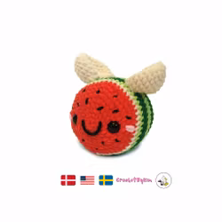 DIY Kit Jelly Bi Vattenmelon• Virkset gosedjur • Skapa ditt eget bi • Crochetbykim