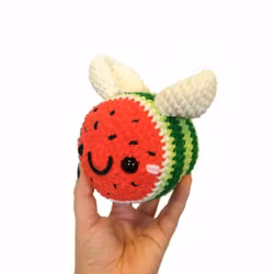 DIY Kit Jelly Bi Vattenmelon• Virkset gosedjur • Skapa ditt eget bi • Crochetbykim