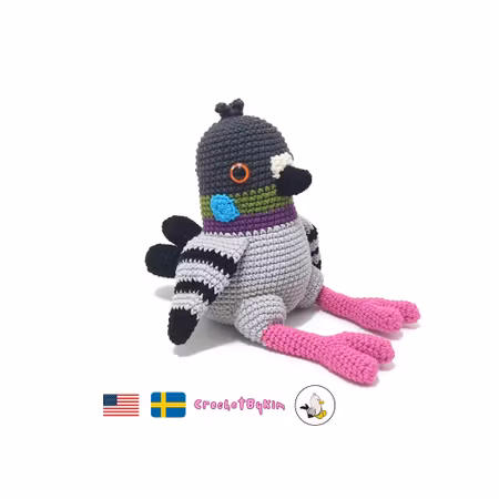 VIRKMÖNSTER Duvan Patty  • Fågel Duva • amigurumi virkbeskrivning • crochetbykim • PDF