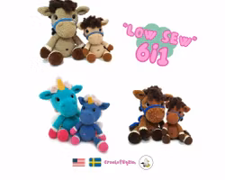 VIRKMÖNSTER Caramelli • Häst Ponny Enhörning Unicorn • amigurumi virkbeskrivning • crochetbykim • PDF