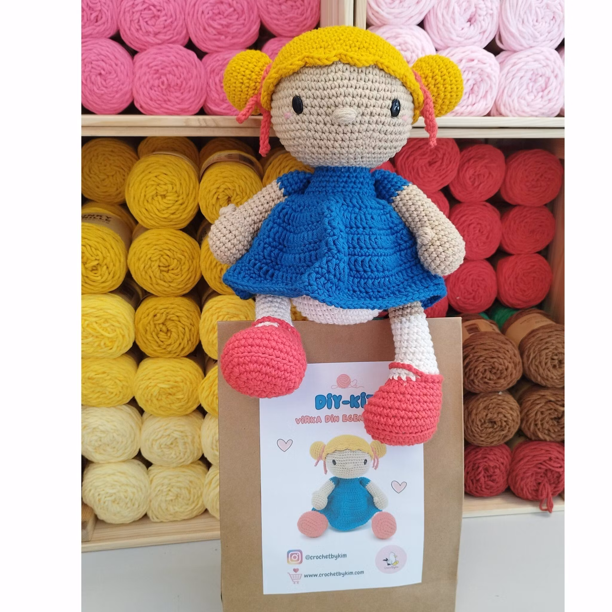 DIY kit Blond EVY • Doll • Virkset docka • Virka din egen docka • Crochetbykim