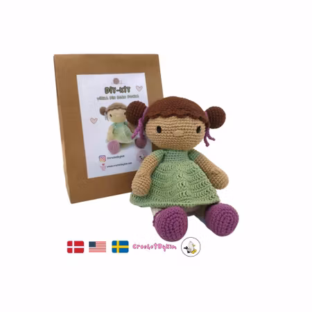 DIY kit Brunett EVY • Doll • Virkset docka • Virka din egen docka • Crochetbykim