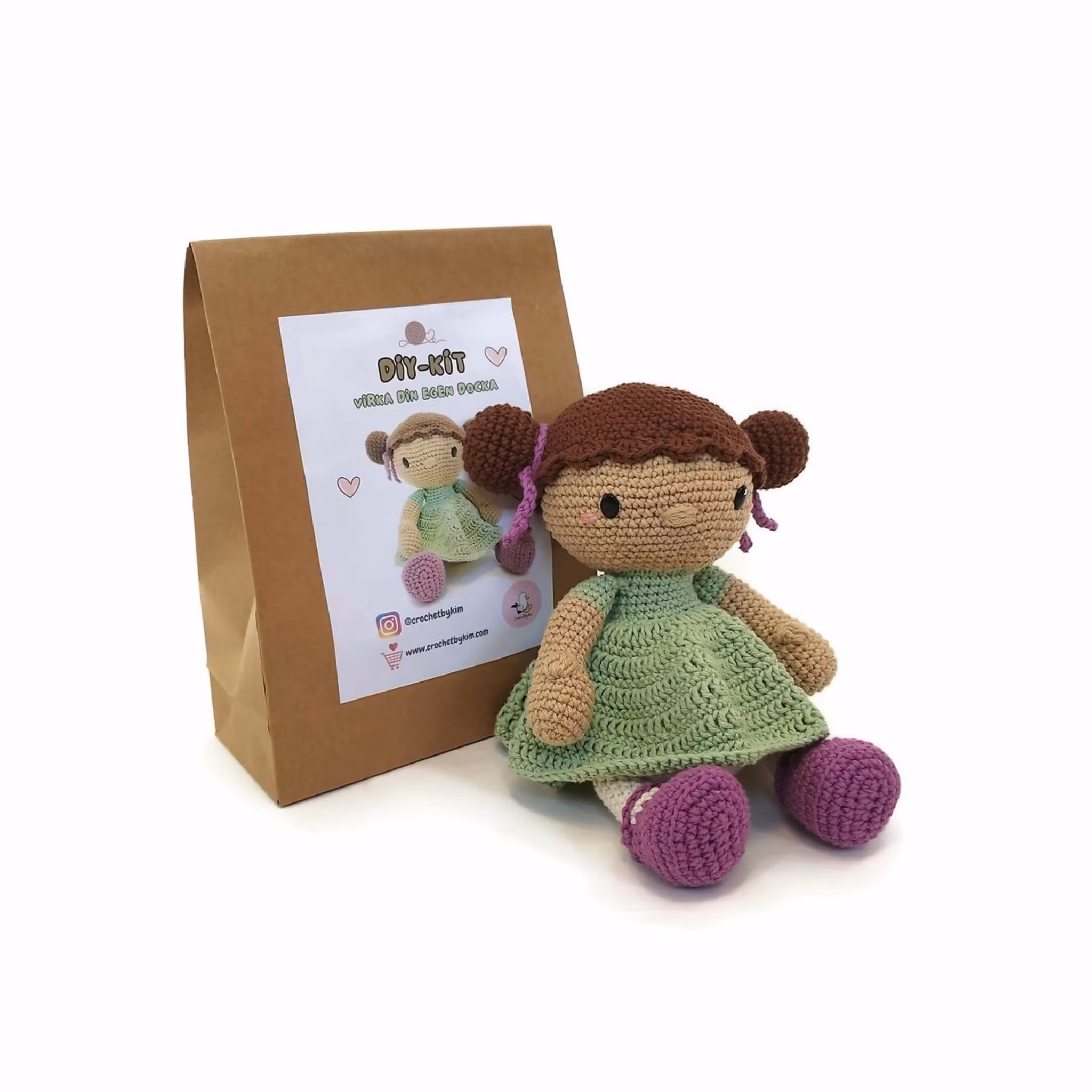 DIY kit Brunett EVY • Doll • Virkset docka • Virka din egen docka • Crochetbykim
