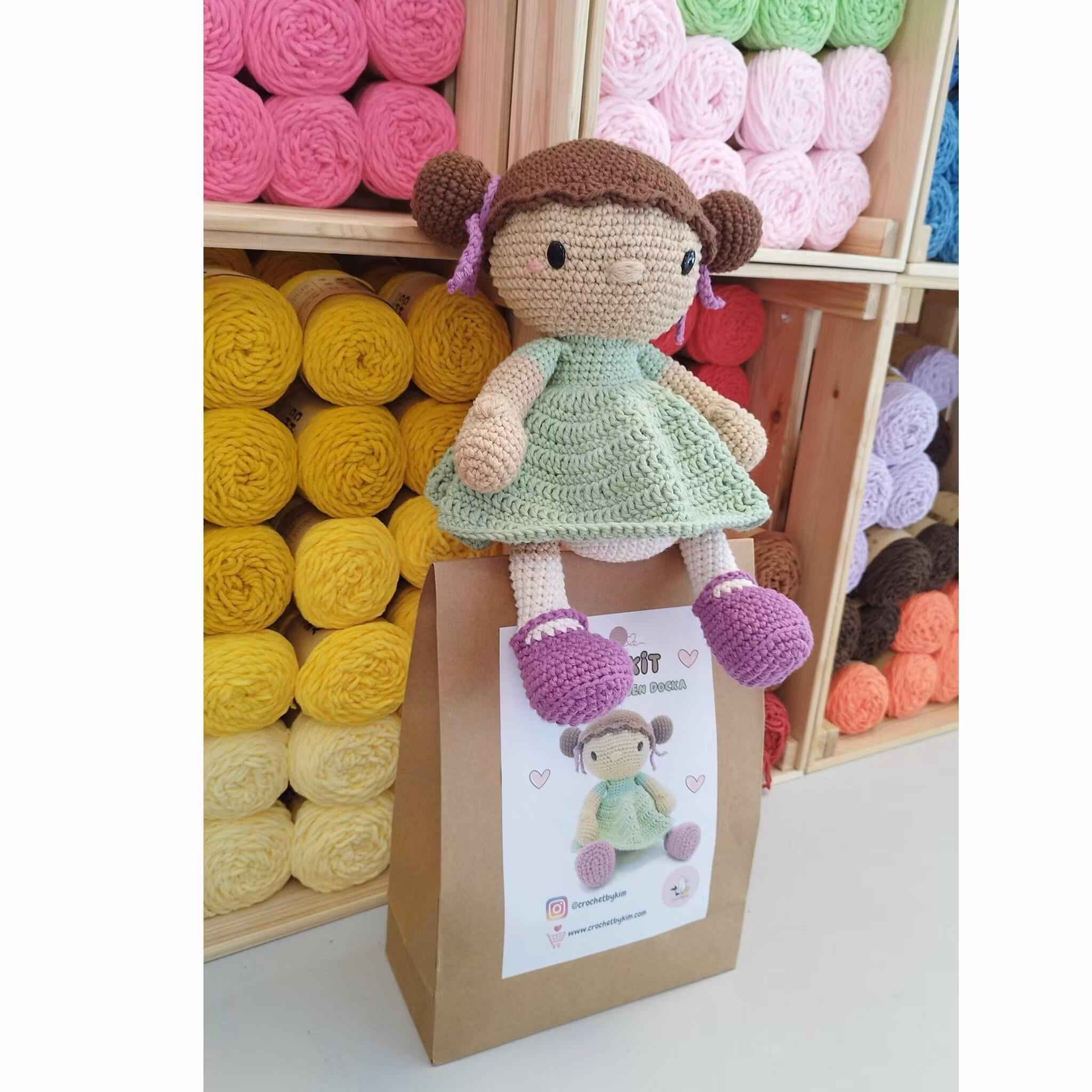 DIY kit Brunett EVY • Doll • Virkset docka • Virka din egen docka • Crochetbykim