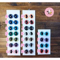 Kattögon 3D Glitterögon Oval pupill Reptilögon • 16 mm • 20 mm • 25 mm • 30 mm • Säkerhetsögon • Sink Eyes • Amigurumi ögon • Virka • Safety eyes • Nalleögon