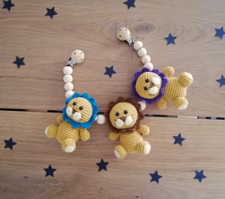 VIRKMÖNSTER Vagnmobil Lejon • Barnvagnsmobil • amigurumi virkbeskrivning • crochetbykim • PDF