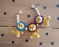 VIRKMÖNSTER Vagnmobil Lejon • Barnvagnsmobil • amigurumi virkbeskrivning • crochetbykim • PDF