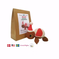 DIY KIT - Virka din egen Julsköldpadda: Polkagris Turtellini Christmas Edition