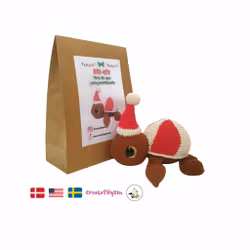 DIY KIT - Virka din egen Julsköldpadda: Polkagris Turtellini Christmas Edition