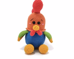 VIRKMÖNSTER Tuppen Bobby • Tupp Höna Kyckling • amigurumi virkbeskrivning • crochetbykim • PDF