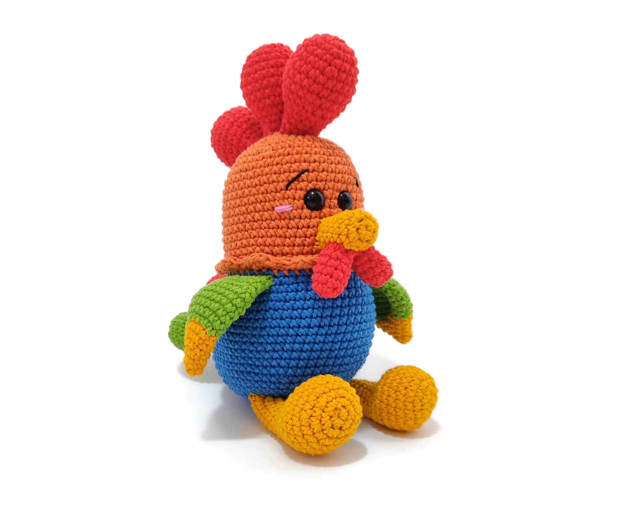 VIRKMÖNSTER Tuppen Bobby • Tupp Höna Kyckling • amigurumi virkbeskrivning • crochetbykim • PDF