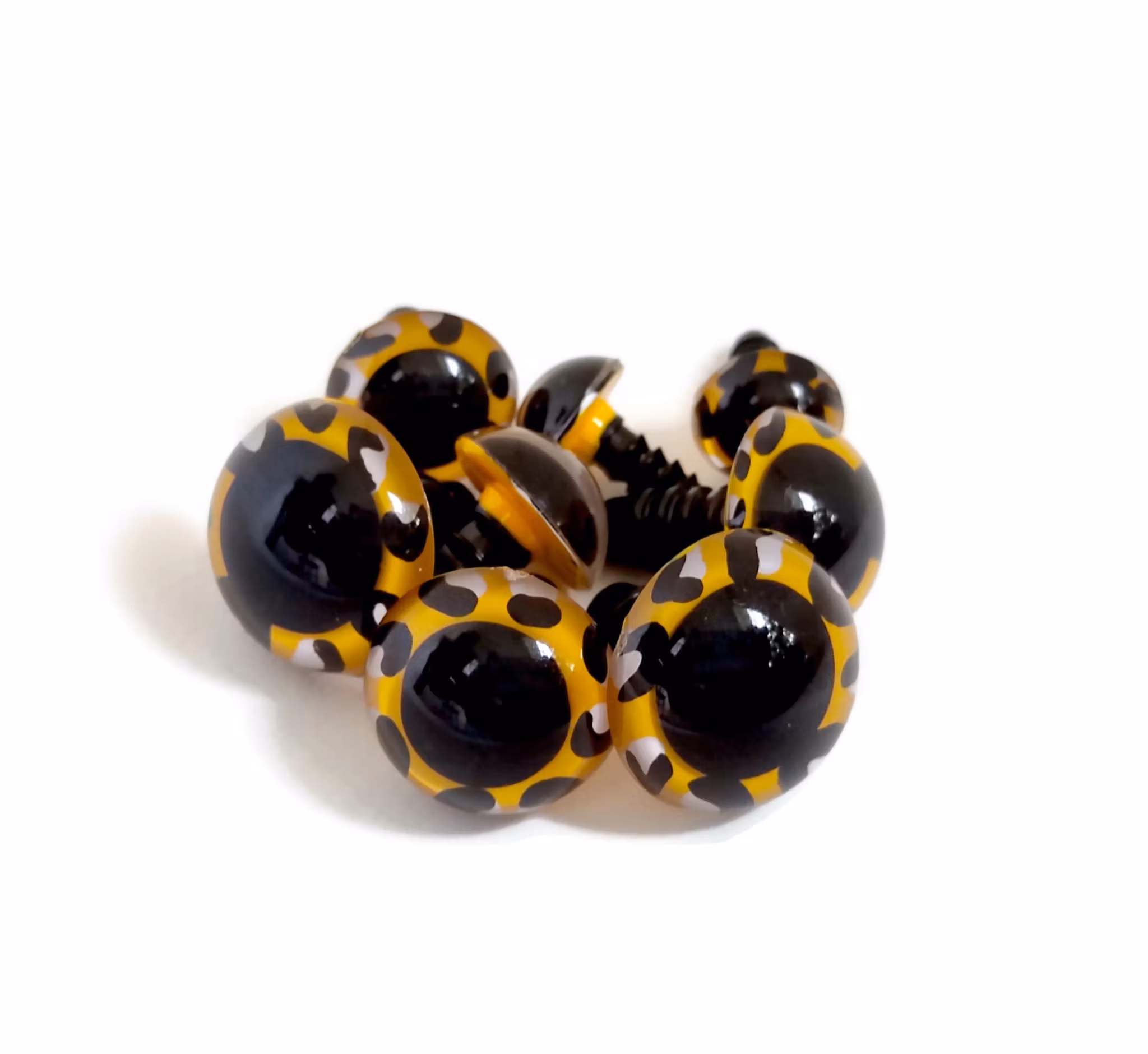 Handmålade ögon LEOPARD 12 mm 15 mm 18 mm 20 mm