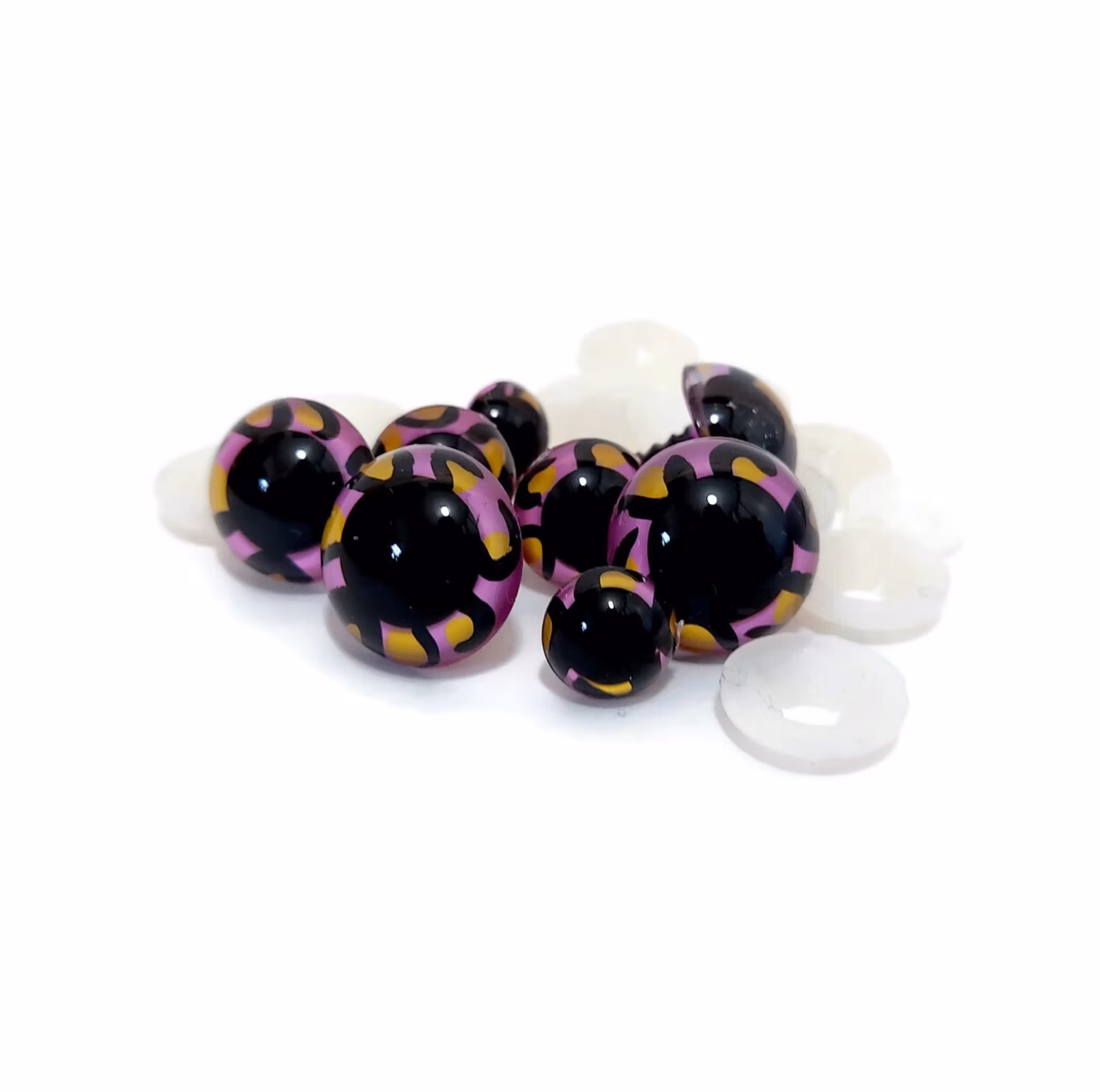 Handmålade ögon Rosa LEOPARD 12 mm 15 mm 18 mm 20 mm