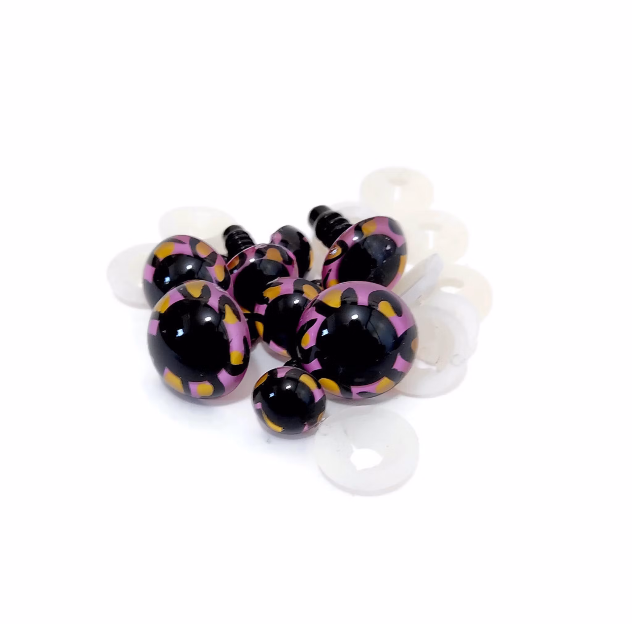 Handmålade ögon Rosa LEOPARD 12 mm 15 mm 18 mm 20 mm