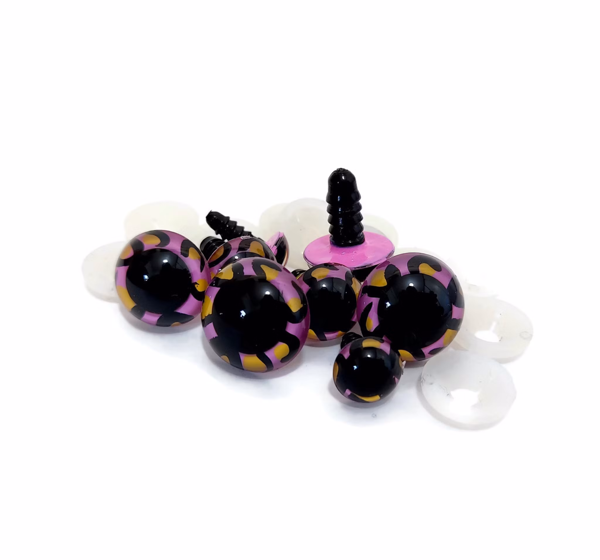 Handmålade ögon Rosa LEOPARD 12 mm 15 mm 18 mm 20 mm