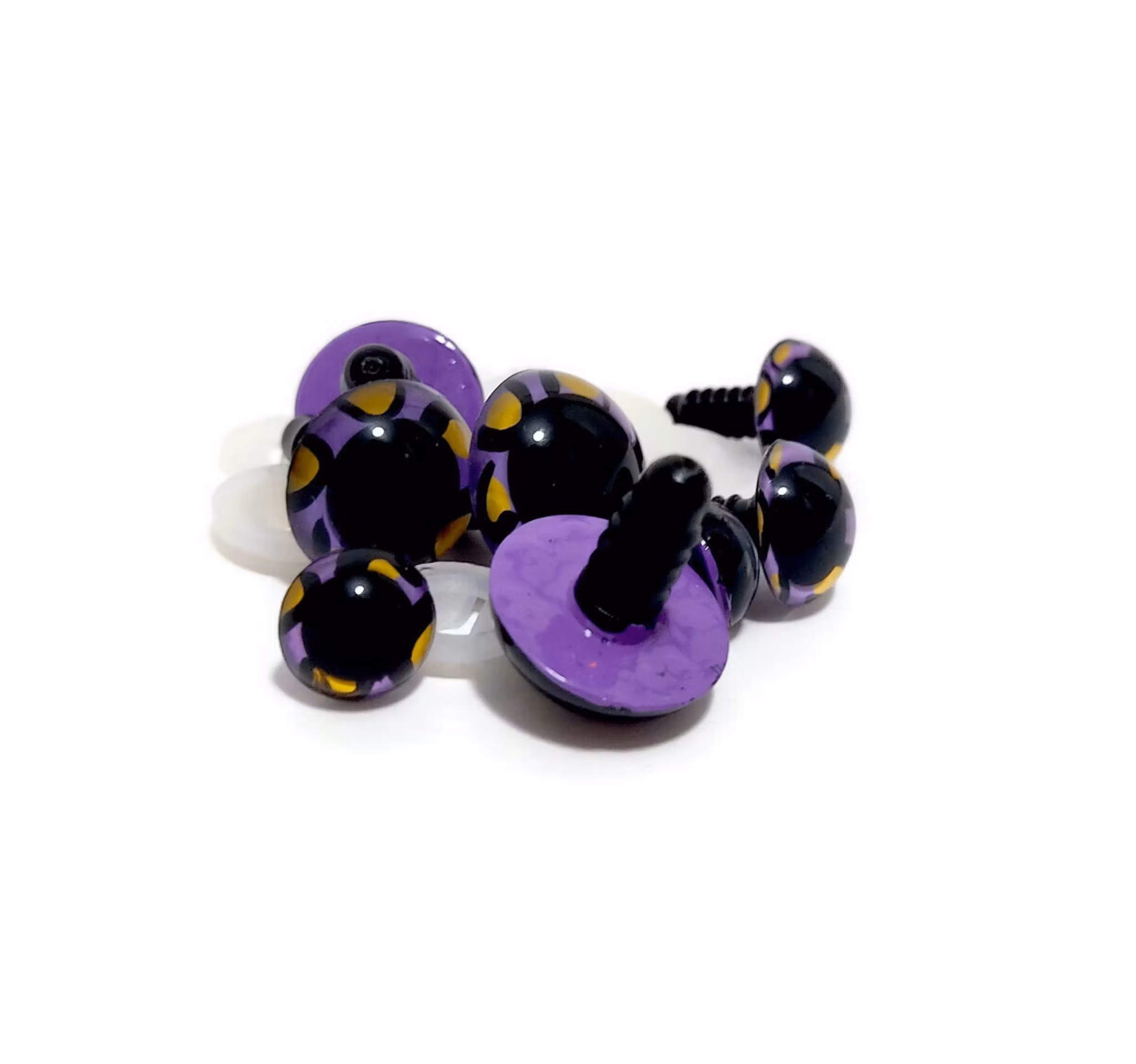 Handmålade ögon LILA LEOPARD 12 mm 15 mm 18 mm 20 mm