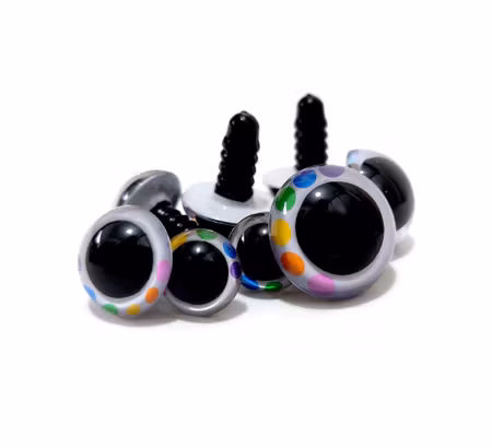 Handmålade ögon Grå RAINBOW 12 mm 15 mm 18 mm 20 mm