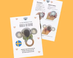 VIRKMÖNSTER Bitring Koala • Baby skallra • amigurumi virkbeskrivning • crochetbykim • PDF