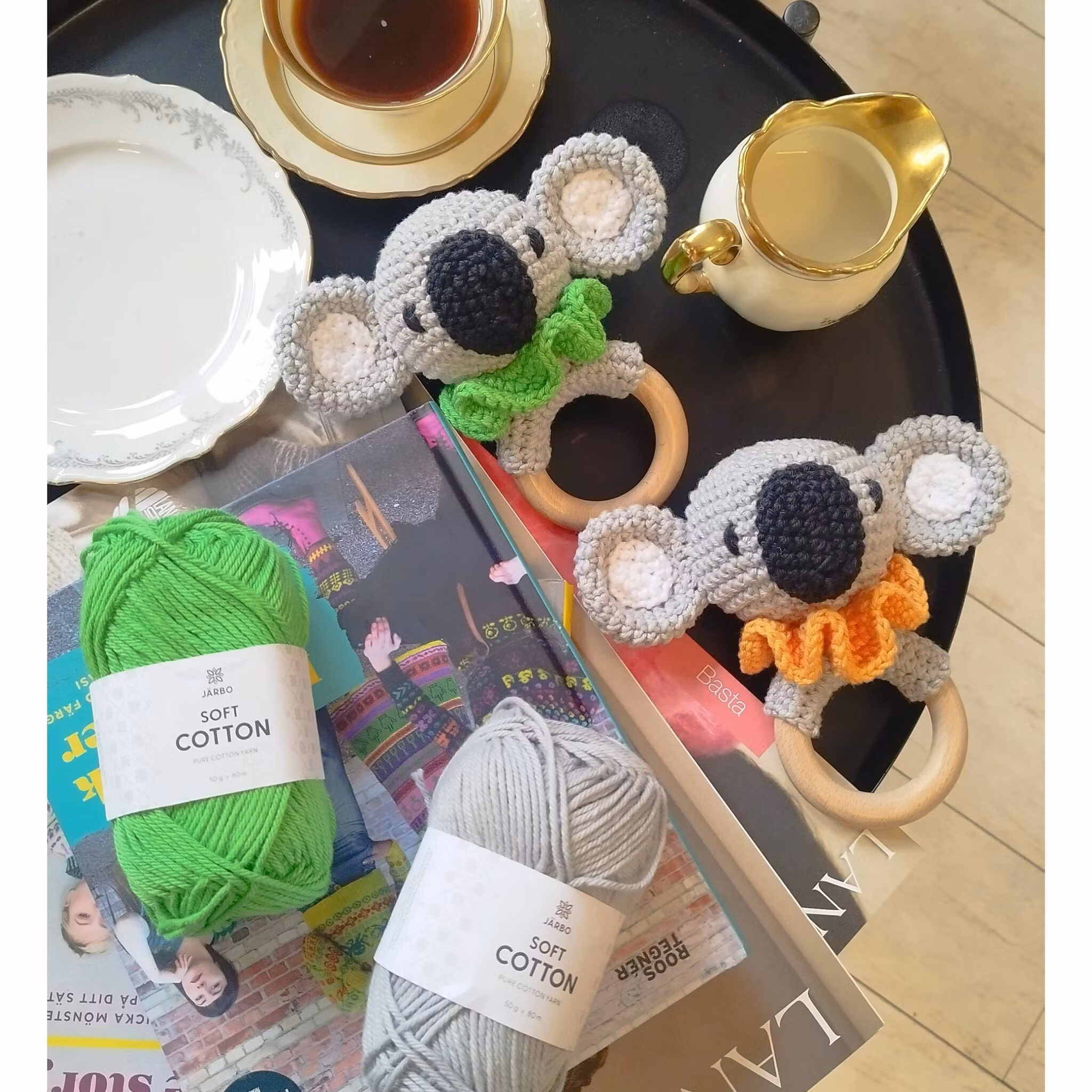 VIRKMÖNSTER Bitring Koala • Baby skallra • amigurumi virkbeskrivning • crochetbykim • PDF