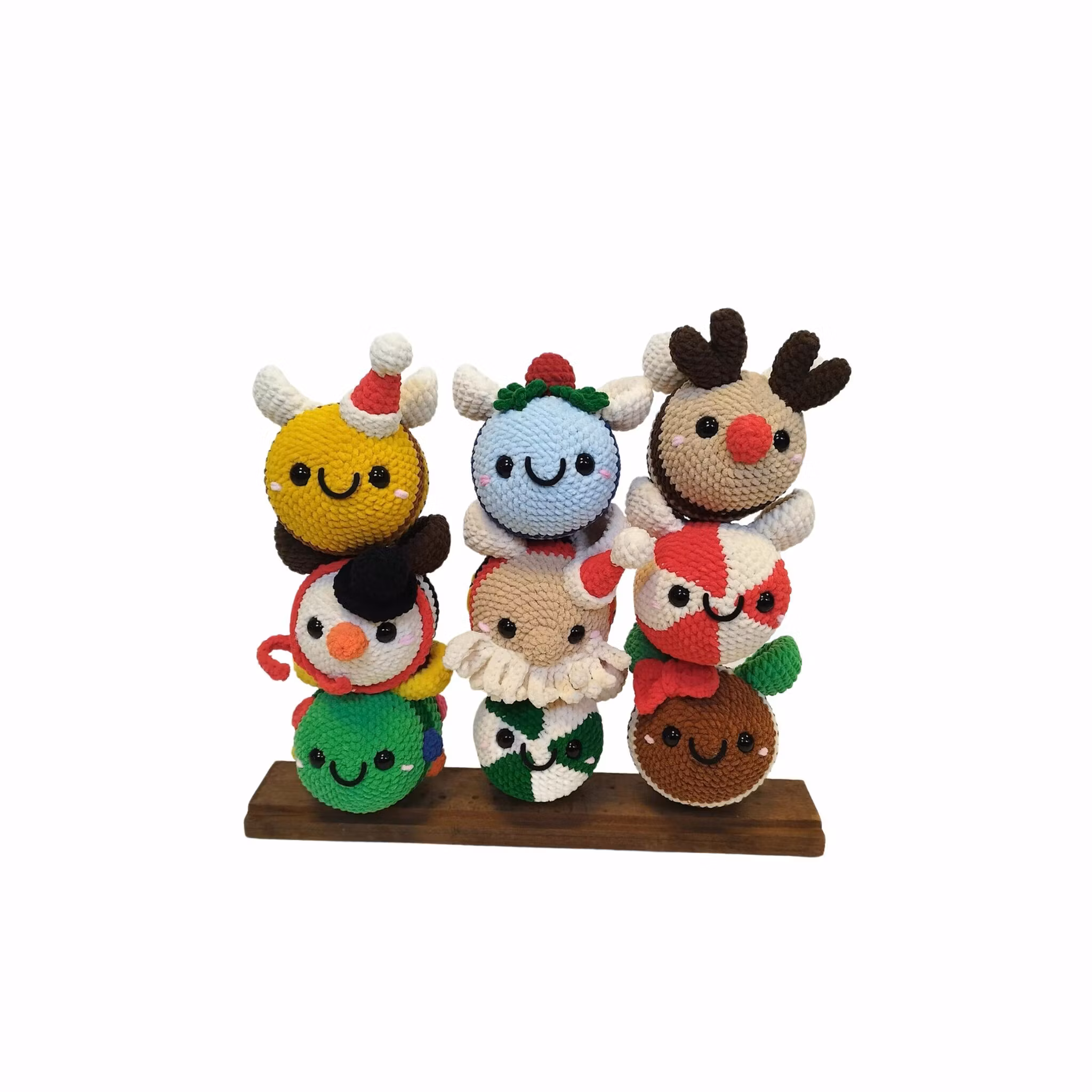 Virkmönster Juliga Bi • Jelly Bin • 9 i 1 mönster • Tomte Pepparkaka Ren Candy cane