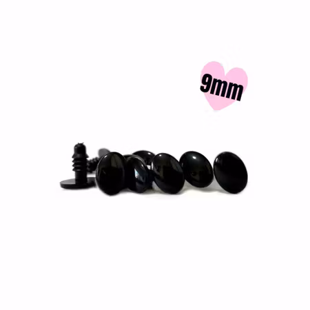 Platta ovala 9 mm säkerhetsögon • amigurumi ögon • virka • safety eyes • nalleögon