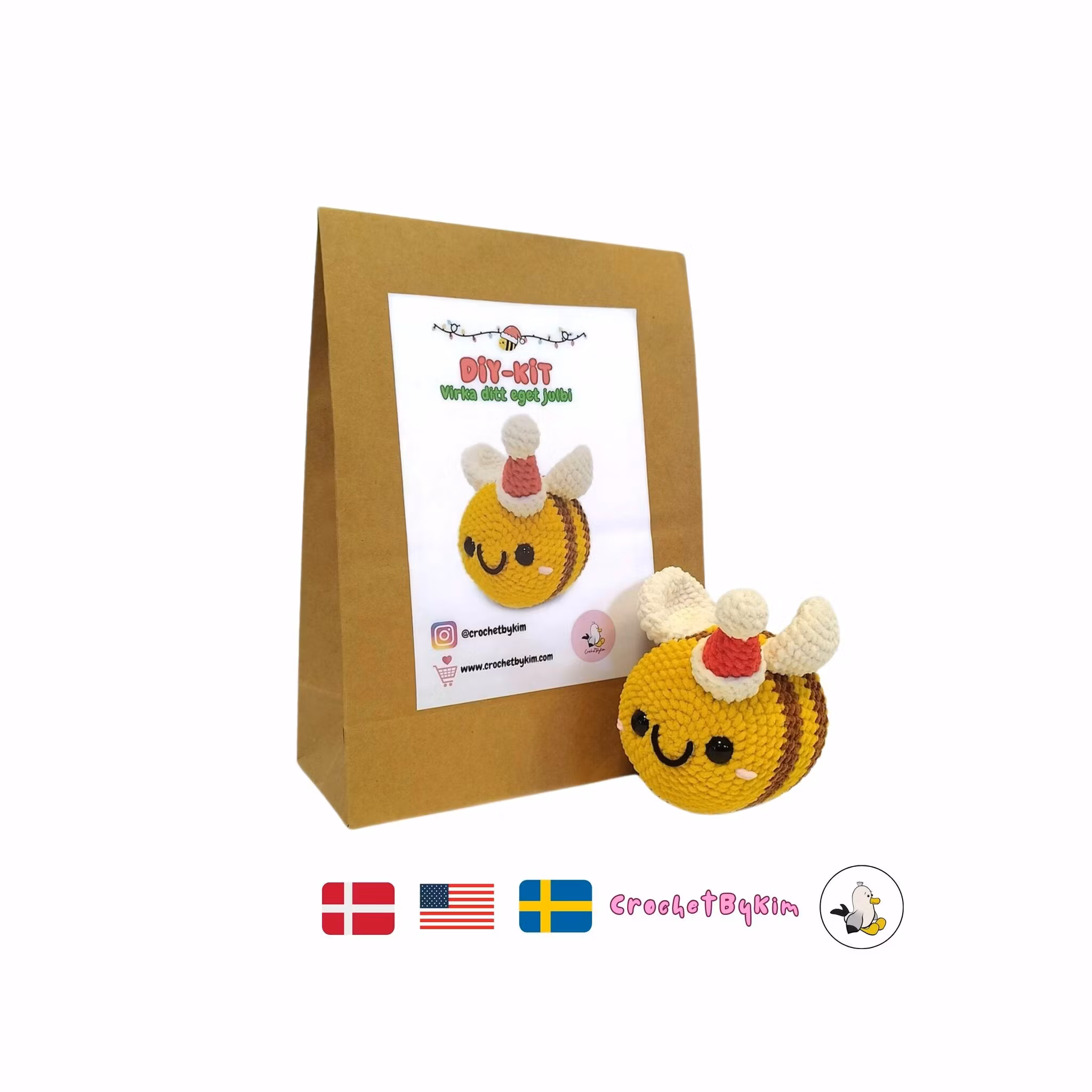 DIY kit • Virka ditt eget Jelly Bi med tomteluva 🎄🐝 • Limited Edition