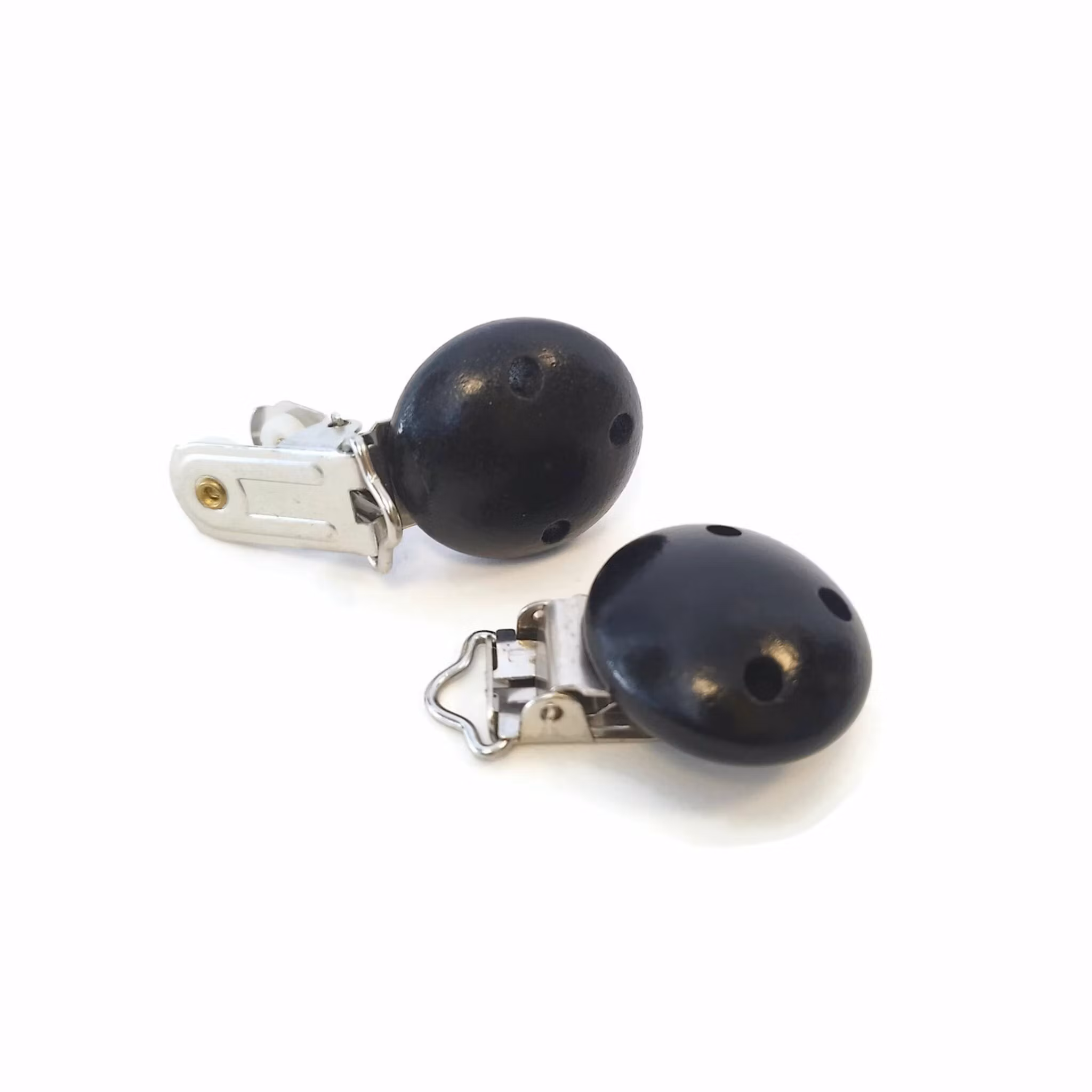 Clips till Barnvagnsmobil SVARTA • Napphållare • Träclips • Hänge