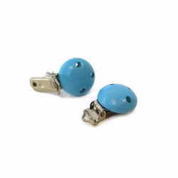 Clips till Barnvagnsmobil BLÅ • Napphållare • Träclips • Hänge