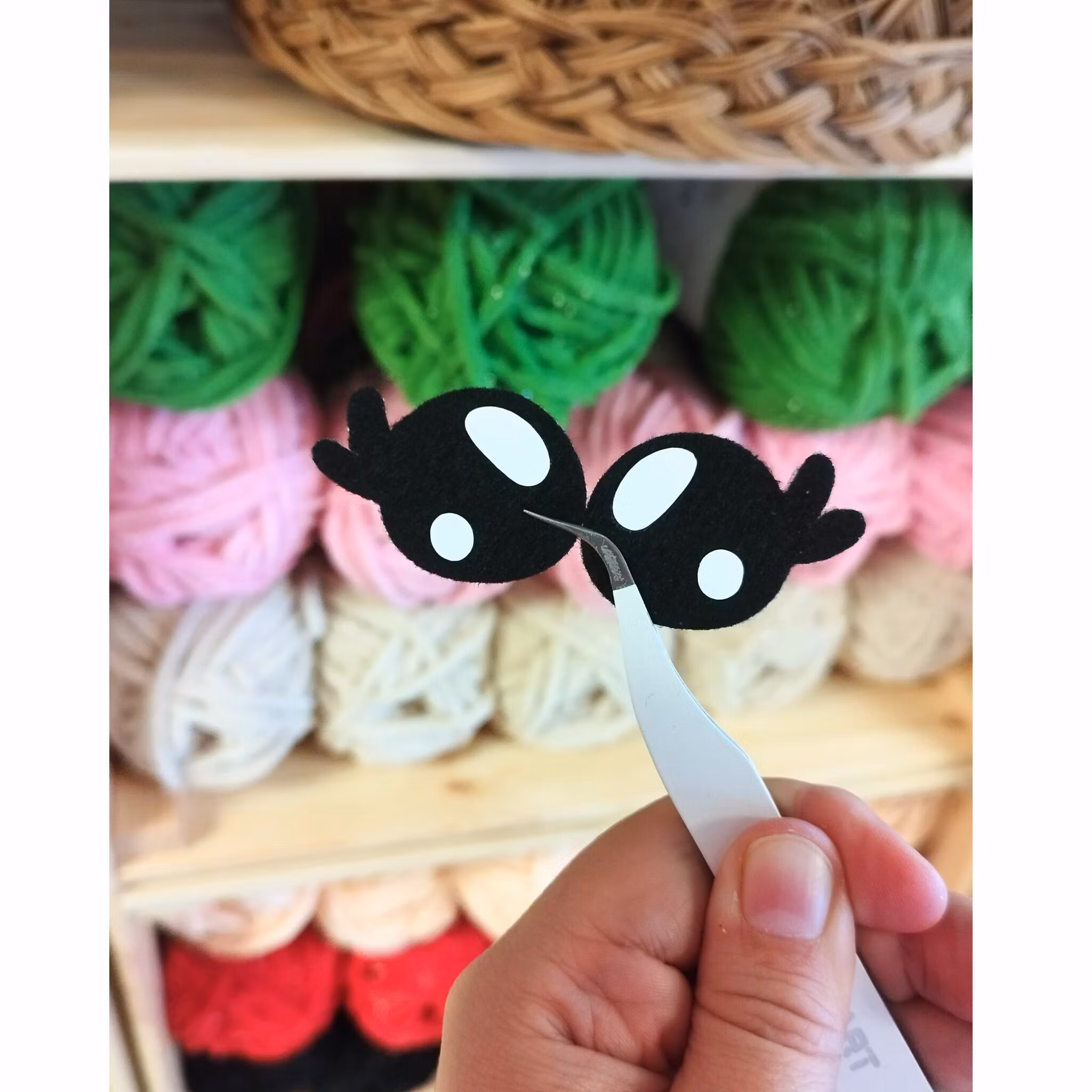 Handgjorda filtögon 30 mm med ögonfransar • amigurumi ögon • tecknade ögon • Felt eyes